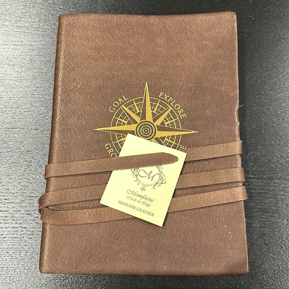 Manufactus Goal Explore Handmade Italian Calfskin Leather Notebook - Picture 1 of 8